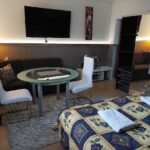 Étkező és nappali egy térben újszeged apartman Szeged